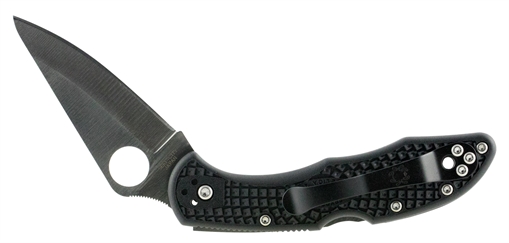 Spyderco Delica 4 2.88" Folding Drop Point Plain VG-10 SS Blade/Black Textured FRN Handle Includes Pocket Clip C11PBK