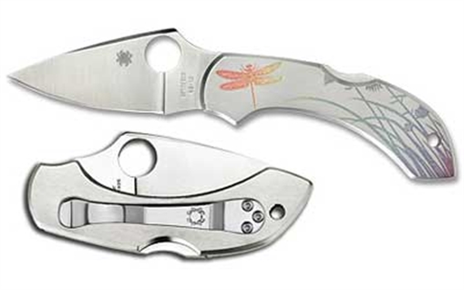 Spyderco Dragonfly, 2.313" Folding Knife, Plain Edge, Dragonfly Etching, VG-10, Stainless C28PT