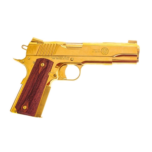 Standard Manufacturing Standard 1911 Handgun .45 ACP 7rd Magazine 5" Barrel TiN Gold 1911GTN