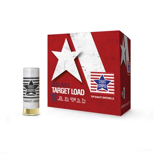 Star & Stripes Target Load Shotshells 12ga 2-3/4" 7/8oz 1250 fps #7.5 25/ct CT12475