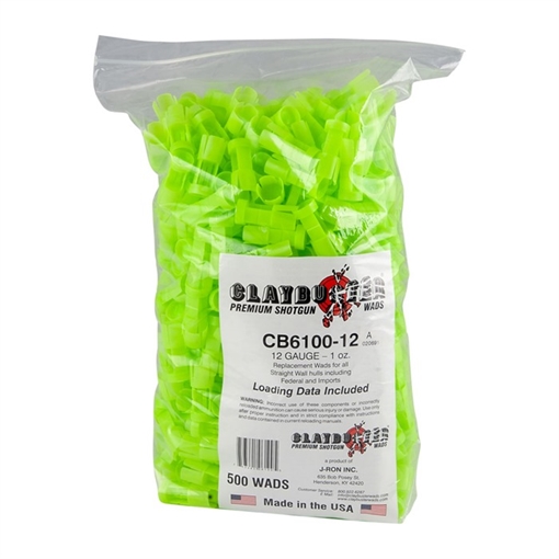 STRAIGHT WALL HULLS 12 GAUGE CLAYBUSTER WAD 7/8 TO 1OZ CB6100-12