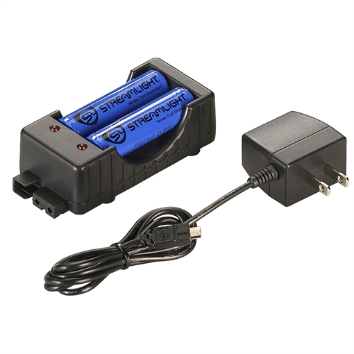 Streamlight SL-B26 Charging Cradle, (2) SBL-65 Lithium Ion Batteries, 120 Amp AC Adaptor, Black 22011