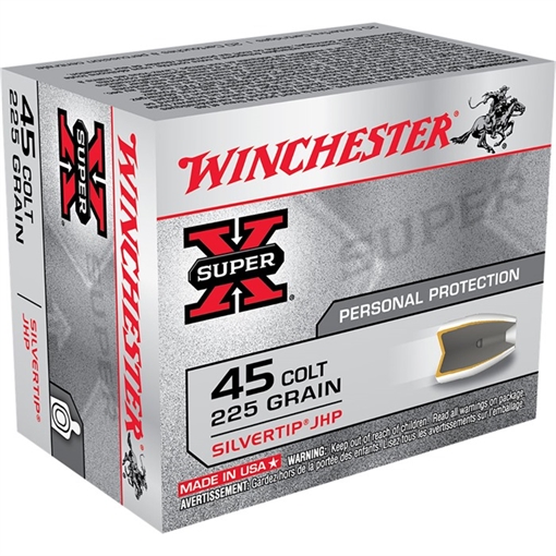 Winchester 45 COLT 225GR SILVERTIP JACKETED HOLLOW POINT 20/BOX X45CSHP2