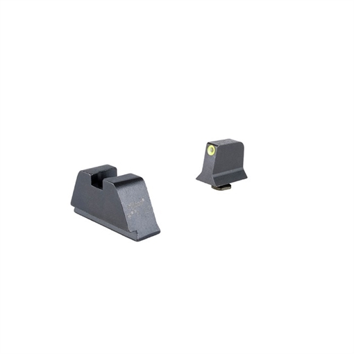 Trijicon Suppressor/Optic Height, Night Sights, Yellow Front with Metal Rear & Green Lamps, Fits Glock 17,19,22,23,24,26,27,31,32,33,34,35,39 GL201-C-601139 GL201C601139
