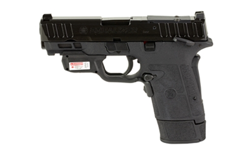Smith & Wesson Equalizer, Semi-automatic Pistol, Single Action Only Internal Hammer, Micro Compact, 9MM, 3.675" Barrel, Armornite Finish, Black, Optics Ready, Thumb Safety, 3 Dot Sights, 3 Magazines, (1)-10Rd, (1)-13Rd, (1)-15Rd, Includes Mounted Crimson T