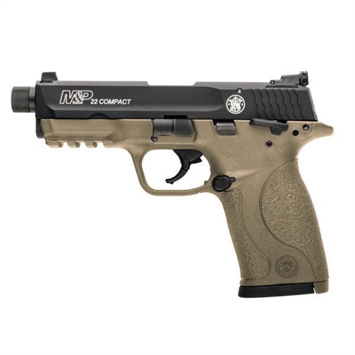 S&W M&P 22 Compact Series Handgun .22 LR 10rd Magazine 3.3" Threaded Barrel FDE with Black Slide - USED 10242U