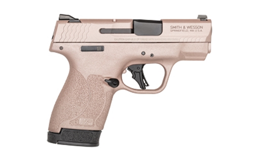 Smith & Wesson Shield Plus, M&P9, Semi-automatic, Striker Fired Polymer Frame Pistol, Micro-Compact, 9MM, 3.1" Barrel, Cerakote Finish, Rose Gold, White Dot Sights, Manual Thumb Safety, Flat Face Trigger, 2 Magazines, (1) 10-Round (1) 13-Round 14026