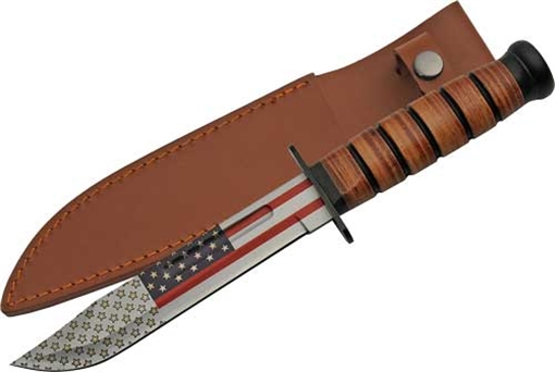 SZCO RITE EDGE 7" FLAG COMBAT FIGHTER 12" OAL W/SHEATH 211461