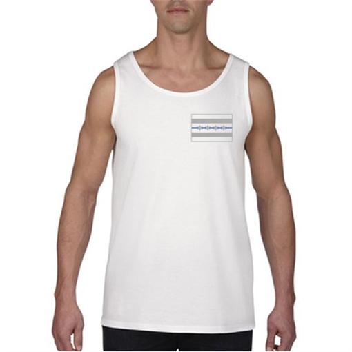 Thin Blue Line Tank - Chicago Thin Blue Line Flag CHIC-TANK-WHITE-XL