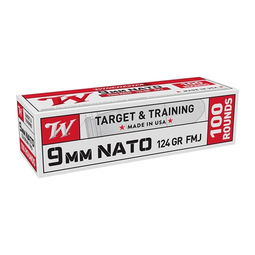 Winchester Ammo 9mm 124gr Full Metal Jacket 100 Per Box/10 Case W9NATOVP