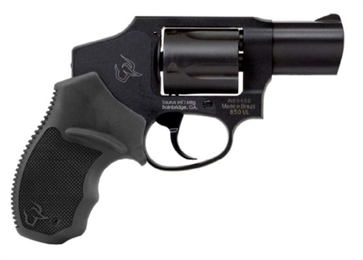 Taurus 2-850121 850 Small 38 Special 5 Shot 2" Matte Black Alloy Steel Barrel, Cylinder & Frame, Black Rubber Grip, Transfer Bar Safety, Concealed Hammer 2-850121 2850121