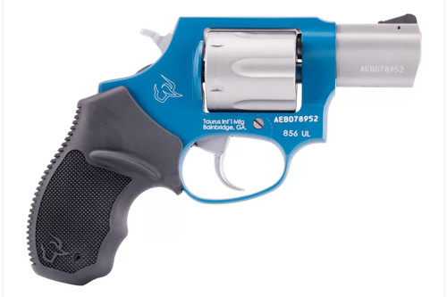 Taurus 856 Ultra-Lite 38 Special, 2" Barrel, Sky Blue Frame, Stainless Cylinder/Barrel, Black Rubber Grip, 6rd