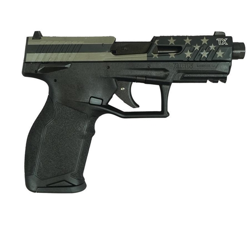 Taurus TX22 Flag Slide Handgun .22 LR 16rd Magazines(2) 4.6" Threaded Barrel Flag Slide/Black Frame 1-2TX22141-EN1