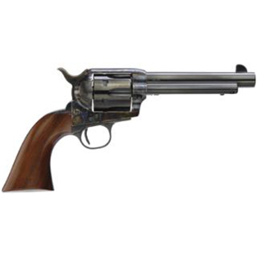 Taylors & Company 1873 Gunfighter 357 Mag Caliber with 5.50" Blued Finish Barrel, 6rd Capacity Blued Finish Cylinder, Color Case Hardened Finish Steel Frame & Walnut Army Size Grip 550857
