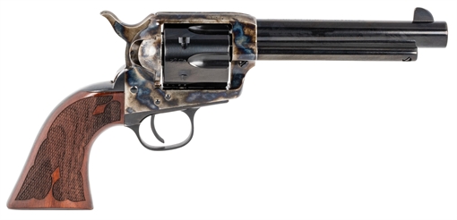 Taylors & Company Gambler 45 Colt (LC) Caliber with 5.50" Blued Finish Barrel, 6rd Capacity Blued Finish Cylinder, Color Case Hardened Finish Steel Frame & Checkered Walnut Grip 555130