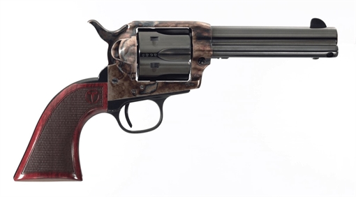 Taylors & Company 4107DE Smoke Wagon Deluxe 357 Mag 6rd 4.75" Blued Cylinder & Barrel Color Case Hardened Steel Frame Checkered Walnut Grip (Taylor Tuned) 550810DE