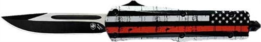 TEMPLAR KNIFE LARGE OTF BACK THE RED 3.5" BLK DROP POINT LBTR331