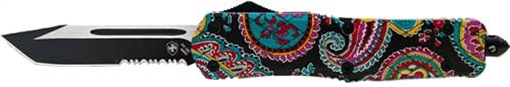 TEMPLAR KNIFE SMALL OTF QUILT 2.75" BLACK TANTO SERRATED SQT531