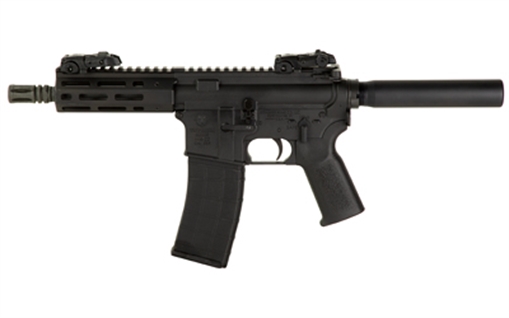 Tippmann Arms Company M4-22 Elite, Semi-Automatic Pistol, AR, 22 LR, 7" Barrel, Aluminum MLOK Handguard, Matte Finish, Black, Pistol Tube, 1 Magazine, Front/Rear Flip Sights, 25 Rounds A101041