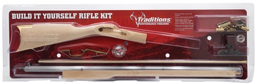 Traditions Black Powder Kentucky Rifle Build-It-Yourself Kit Select Raw Hardwood .50 Cal 33.5" White Barrel KRC52206