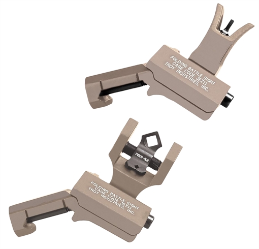 Troy Ind 45 Degree Offset Battlesight Set Flat Dark Earth Anodized M4 Front & Dioptic Rear SSIG-45S-MDFT-00