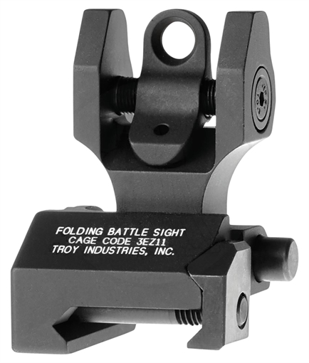Troy Ind Rear Folding BattleSight Round Black Hardcoat Anodized for AR-15 SSIGFBSROBT00