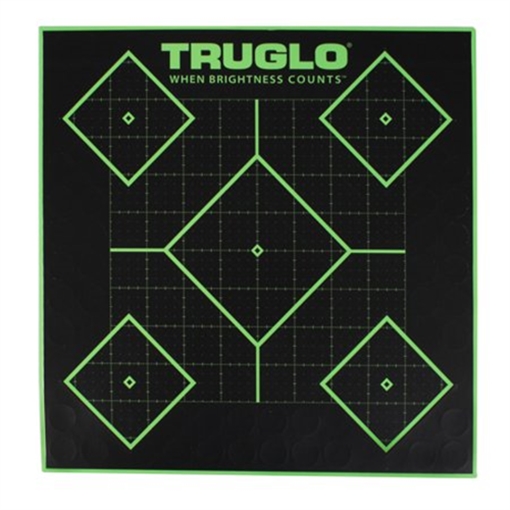 TruGlo Tru-See 5- Diamond Target Self-Adhesive Heavy Paper Black/Green 12"x12" 12 Pack TG14A12