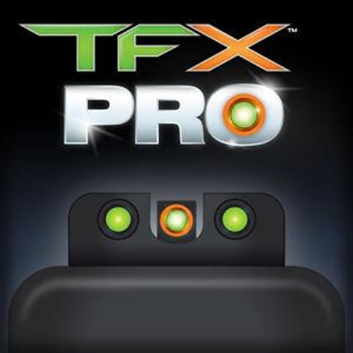 TruGlo TFX Pro Black Green Tritium & Fiber Optic Orange Outline Front Sight Green Tritium & Fiber Optic Rear Sight TG13WA2PC
