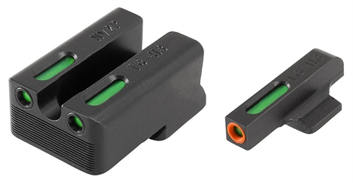 Truglo TFX Pro Tritium/Fiber-Optic Day/Night Sights Fit Novak LoMount cut .270 front / .500 rear - Orange Outline Front/Rear Green TG13NV4PC