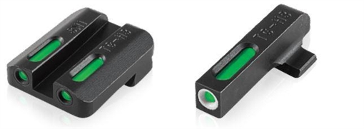 TruGlo TFX Black Green Tritium & Fiber Optic White Outline Front Sight Green Tritium & Fiber Optic Rear Sight TG13WA3A