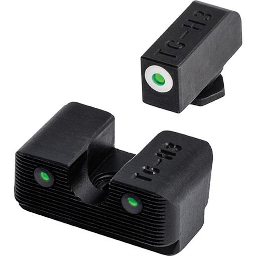 TRUGLO Tritium Pro Sight, Fits Glock 17,17L,19,22,23,24,26,27,33,34,35,38,39, Large White Focus-Lock Ring on Front Sight & U-Notch Rear Sight, White Dots in Light & Green Dots at Night TG-TG231G1W