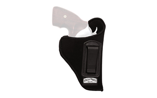 Uncle Mike's Inside The Pants Holster IWB Size 36 Black Suede Like Belt Clip Fits Sm Frame 5rd Revolver w/Hammer Spur Fits 2" Barrel Right Hand 89361