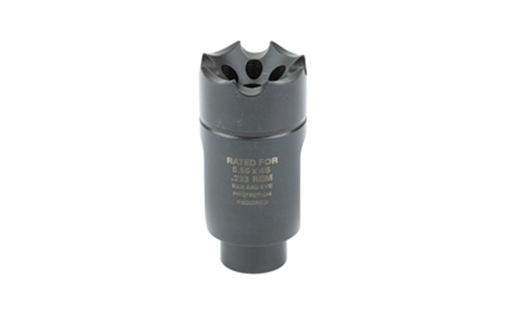 Ultradyne USA ATHENA Linear Compensator, 5.56MM/223REM, Fits AR-15s with 1/2X28 Threads, Black, 3.8 oz., 416 Stainless Steel, Includes Shrouded Timing Nut UD10660