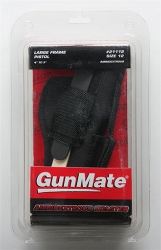 Uncle Mike's GunMate Hip Holster IWB Size 12 Black Tri-Laminate Belt Clip/Belt Loop Compatible w/Glock Fits 4-5" Barrel Belt 2" Wide Ambidextrous C 21112
