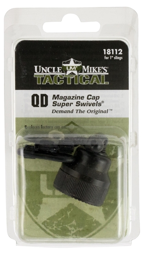 Uncle Mike's Mag Cap Swivel Set made of Steel with Blued Finish, 1" Loop Size & Quick Detach Style for Mossberg 590, 835 Includes Two Super Swivels 18112