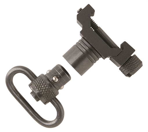 Uncle Mike's Quick Detach Swivel Set made of Steel with Black Finish, 1" Loop Size & Push Button Style for Picatinny & Weaver-Style Rails 21101