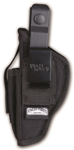 Uncle Mike's Sidekick Hip Holster IWB/OWB Size 36 Black Kodra Nylon Belt Clip Fits Sm Frame 5/6 Rd Revolver w/Hammer Spur Fits 2.75-4" Barrel Ambidextrous 70360