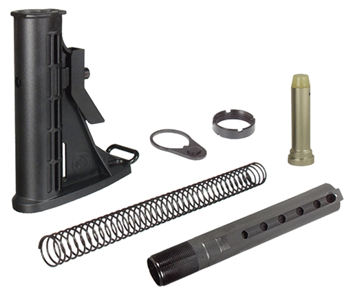 Leapers, Inc. - UTG Model 4, 6-Position Mil-Spec Stock Assembly w/ Buffer, Buffer Tube, & Spring, Black RBU6BM