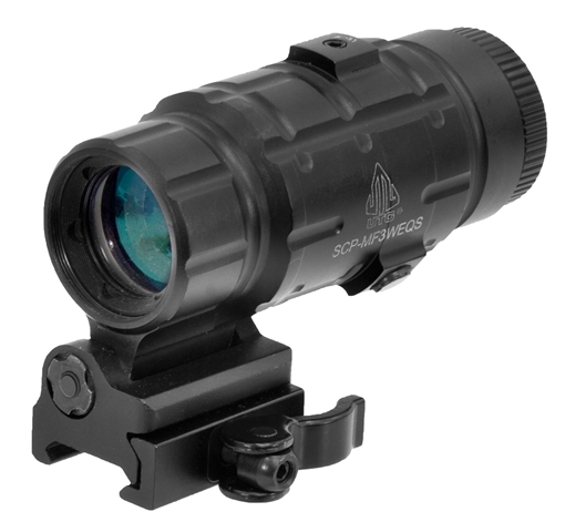 Leapers, Inc. - UTG SWATFORCE Magnifier Series, 25mm, 3X Magnifier with Innovative Flip-to-side, with Quick Detach Mount, Black SCP-MF3WEQS SCPMF3WEQS