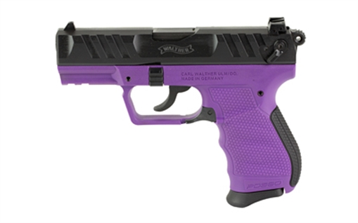 Walther PD380, Double Action/Single Action, Hammer Fired, Semi-Automatic, Polymer Frame Pistol, Compact, 380ACP, 3.7" Barrel, Matte Finish, Purple, Manual Safety, 9 Rounds, 1 Magazine 5050511
