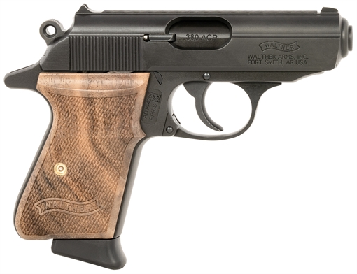 Walther Arms PPK/S Carry Frame 380 ACP 7+1 3.30" Black Steel Barrel, Black Serrated Zinc Alloy Slide Black, Aluminum Frame w/Beavertail Walnut Grip, Right Hand 4796043
