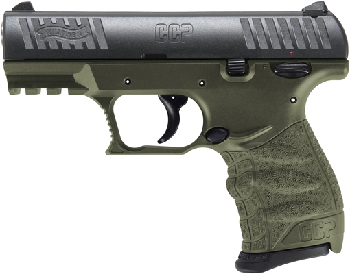 Walther Arms CCP M2 Carry Frame 9mm Luger 8+1 3.54" Stainless Steel Barrel, Serrated Steel Slide, Military Green Polymer Frame w/Picatinny Rail, Ergonomic Grip 5083506