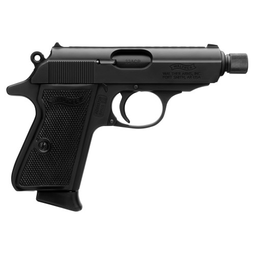 Walther PPK SD 32 ACP, 3.3" Threaded Barrel, Black, Fixed Sights, 7rd