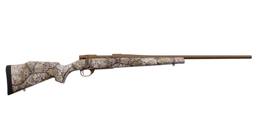 Weatherby Vanguard Badlands 22-250 Rem 5+1 24" Burnt Bronze Cerakote #2 Threaded Barrel, Drilled & Tapped Steel Receiver, Badlands Approach Camo Monte Carlo w/Raised Comb Synthetic Stock VAP222RR4T