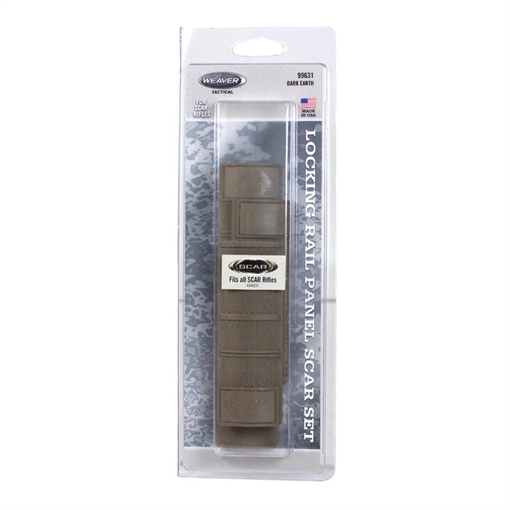 Weaver S.C.A.R. Locking Rail Panels Two 4" Medium One 6-3/8" Long - Dark Earth 0766832 99631