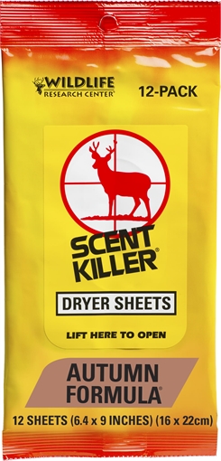 Wildlife Research Scent Killer Odor Eliminator Autumn Scent Dryer Sheet 12 580