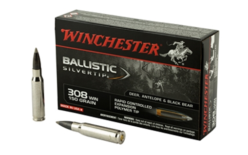 Winchester Ammo Ballistic Silvertip 308Win 150gr Rapid Controlled Expansion Polymer Tip 20 Per Box/10 Case SBST308