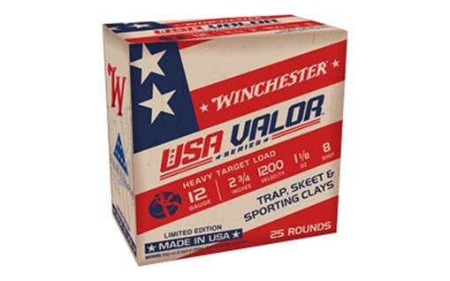 Winchester Ammunition USA VALOR, 12 Gauge, 2.75", #8 Shot, 25 Round Box USAV128