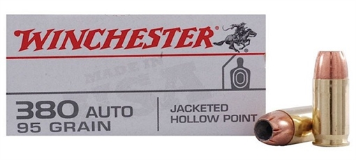 Winchester Ammo USA 380ACP 95gr Jacketed Hollow Point 50 Per Box/10 Case USA380JHP