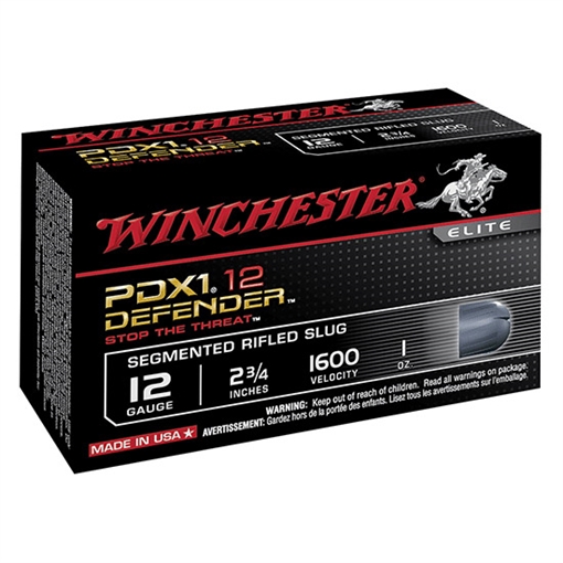 Winchester Supreme Elite PDX1 Personal Defense Shotgun Ammunition 12 ga 2-3/4" 1 oz Slug 1600 fps 10/ct S12PDX1S